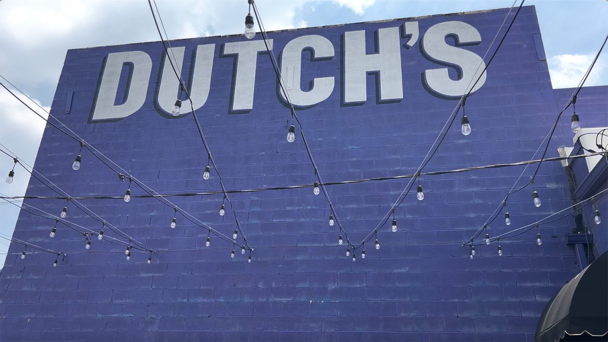 Dutchs offers a patio seating and TVs behind the restaurant. 